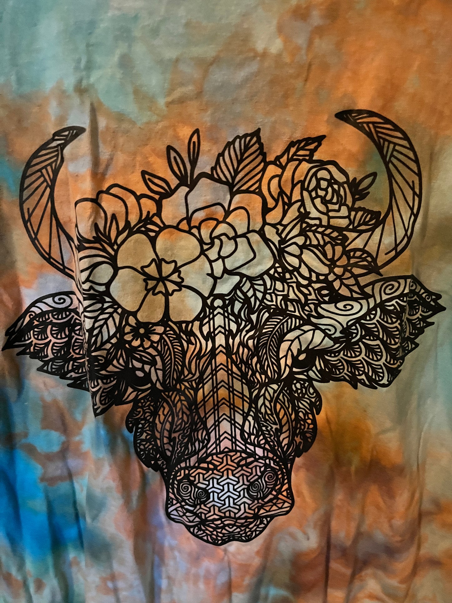 Large t-shirt floral cow