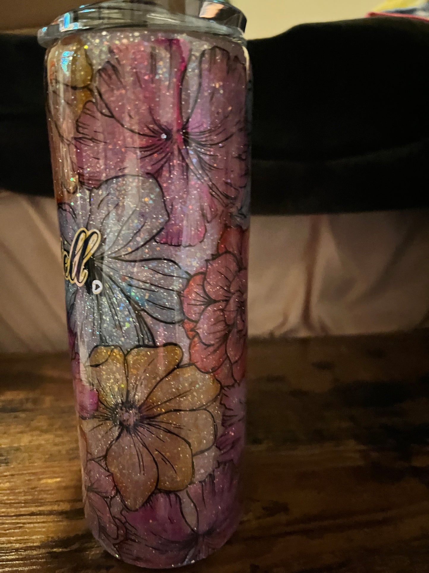 20 oz glitter tumbler