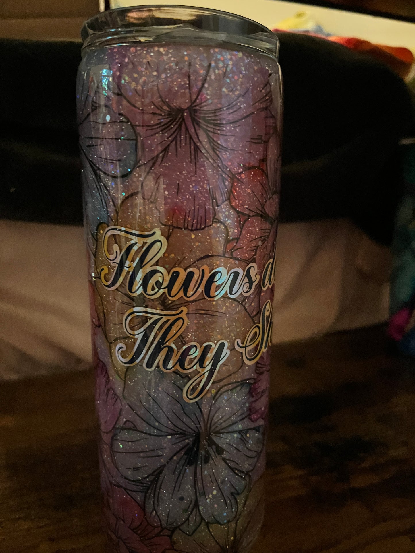 20 oz glitter tumbler