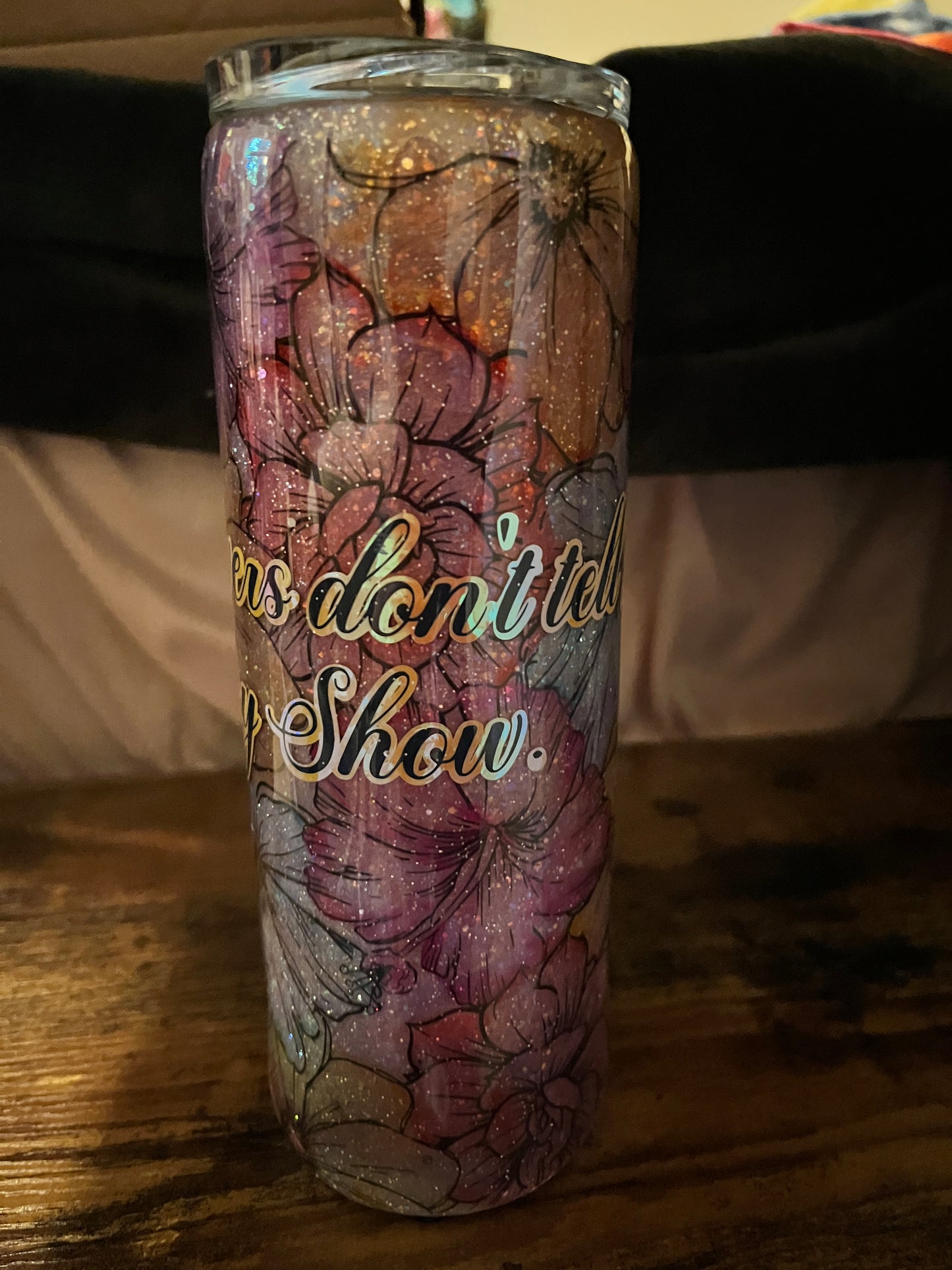 20 oz glitter tumbler